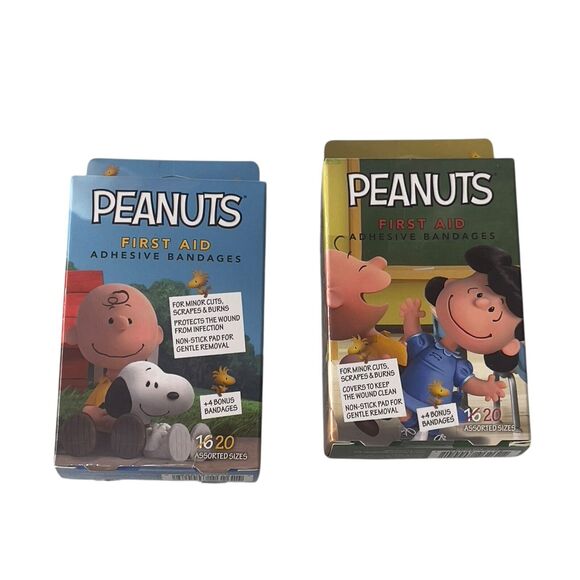 Peanuts Other - Peanuts Bandages 2 Boxes Band Kids Flexible First Aid Charlie Brown Snoopy New